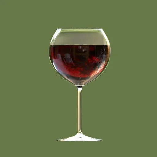 Burgundy Wine Glass Full