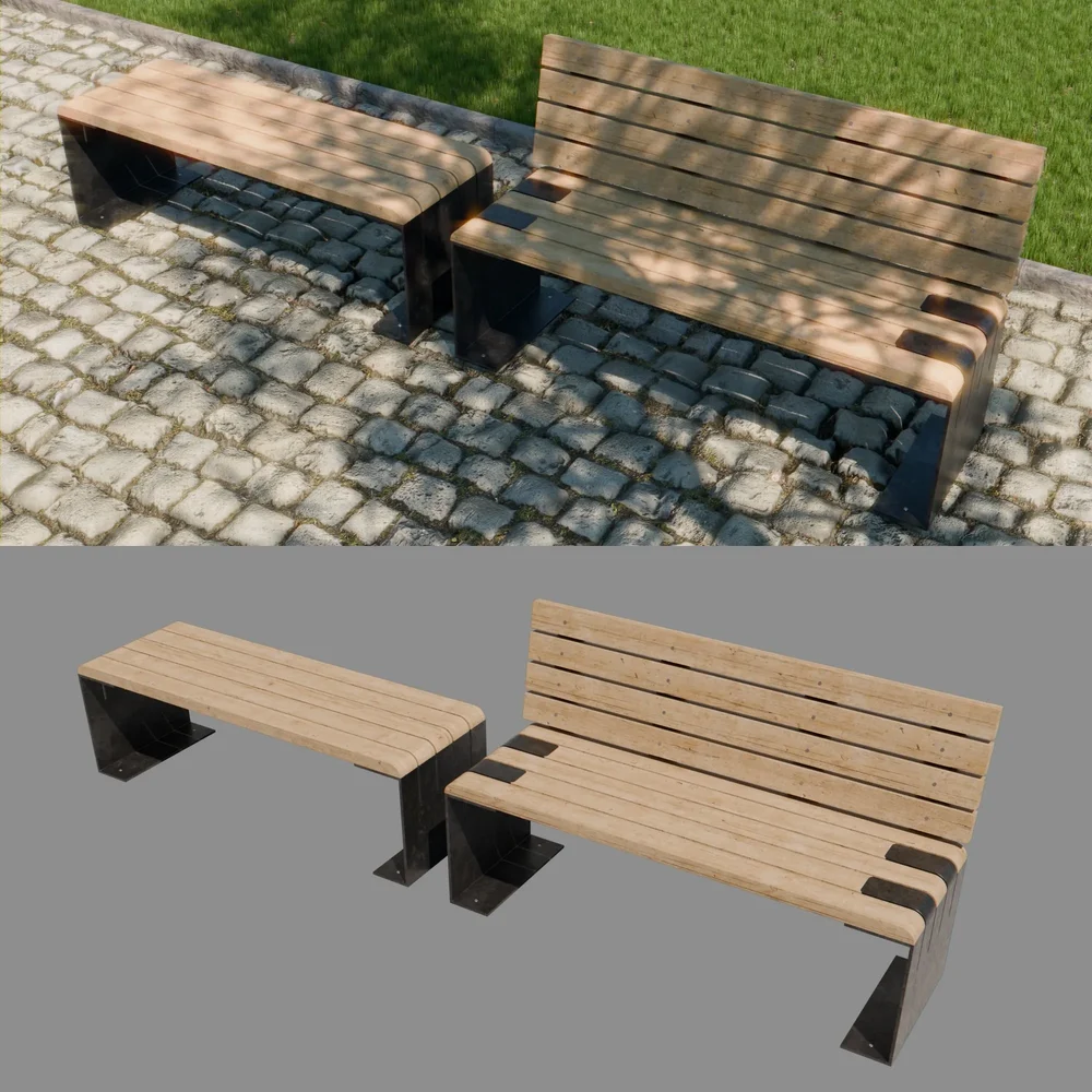 Minimal Wooden Bench