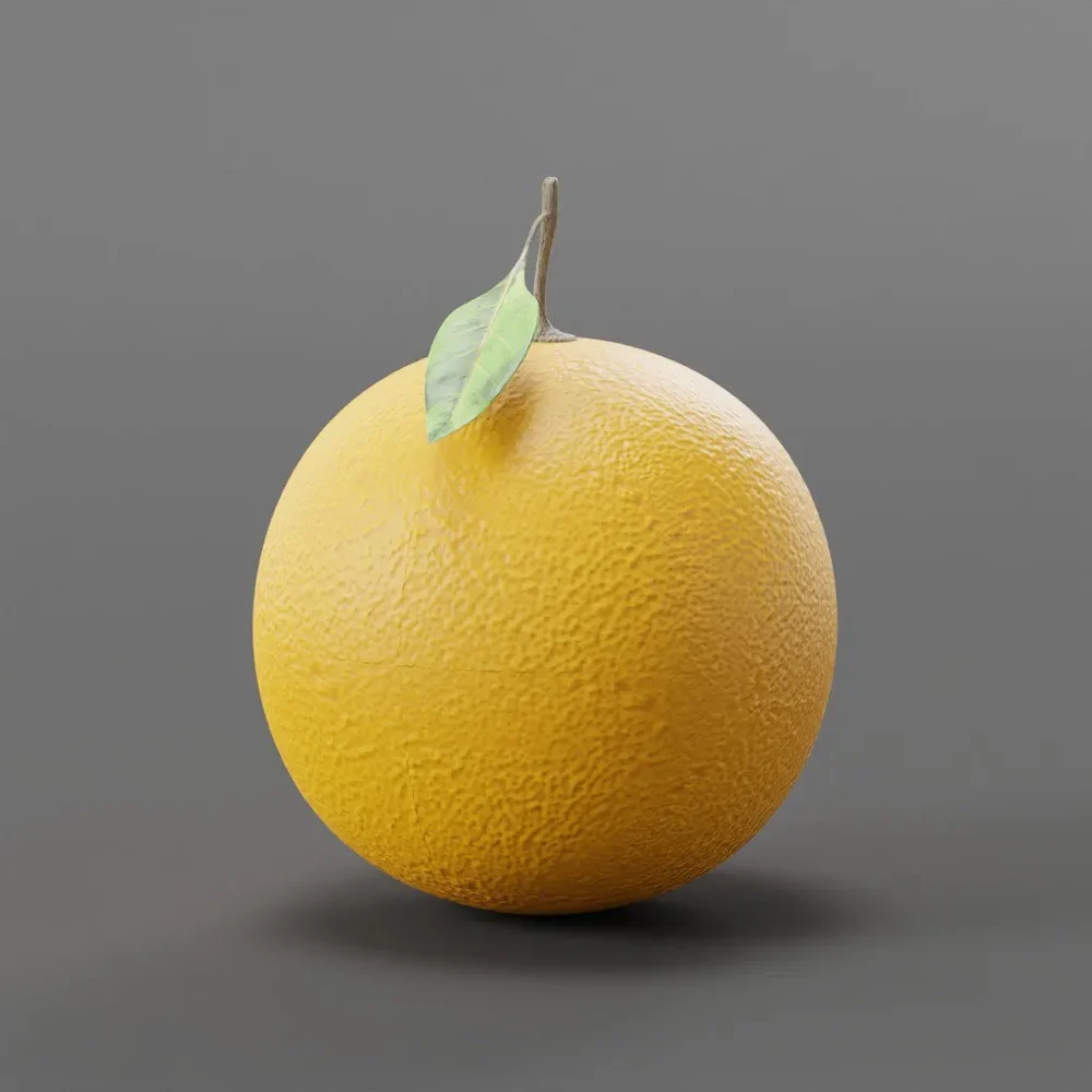 Orange Citrus Fruit With Leaf