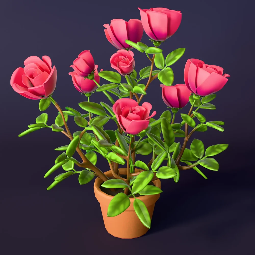 Stylized Rose Houseplant