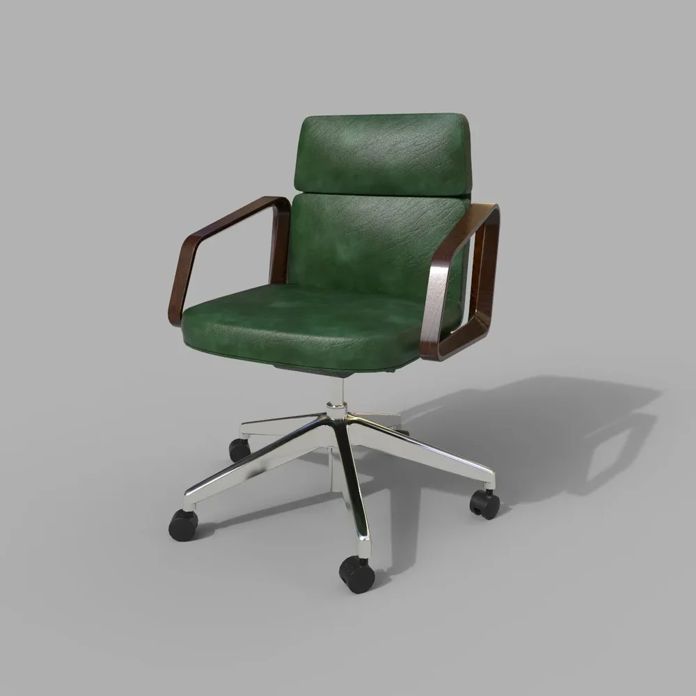 Las Lead Low Chair Green Leather