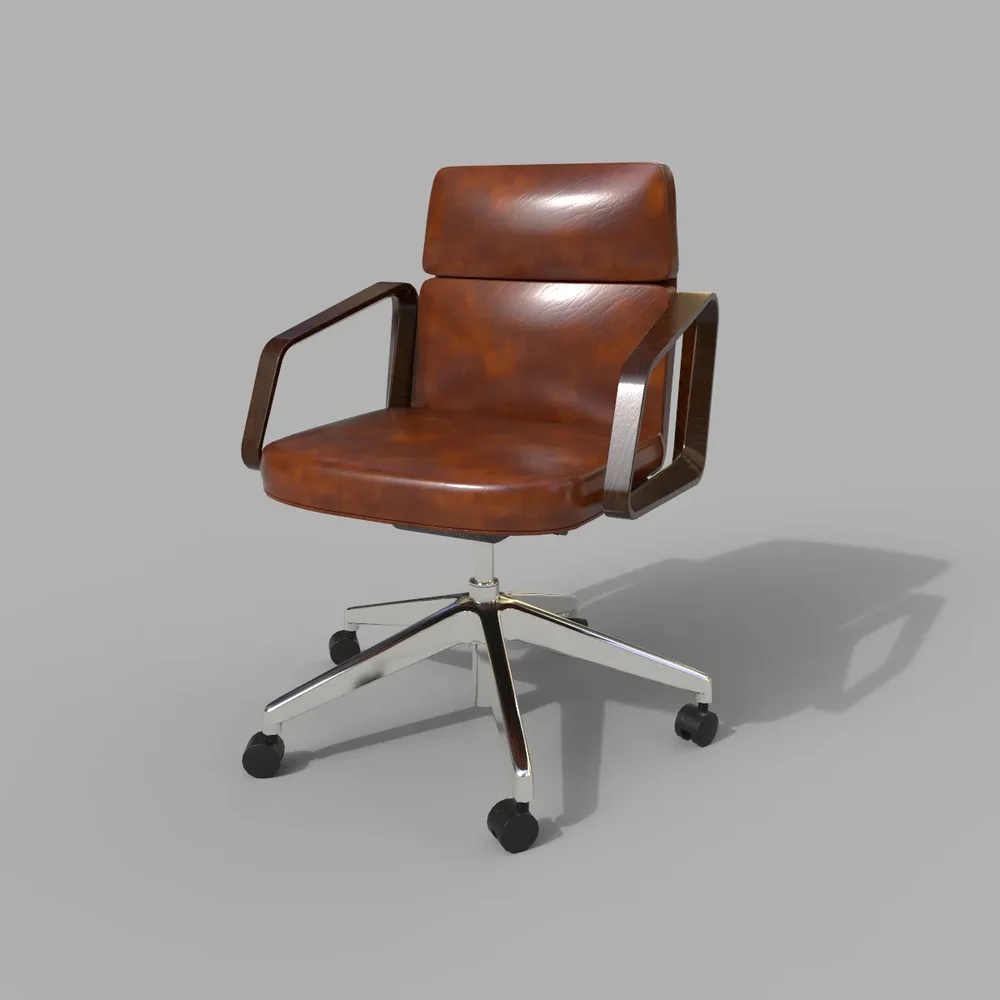Las Lead Low Chair Brown Leather