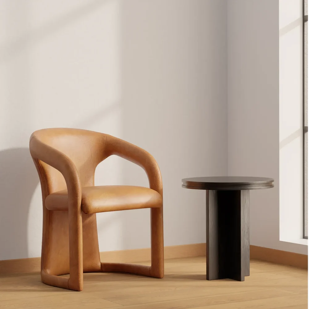 Leather Accent Chair Set