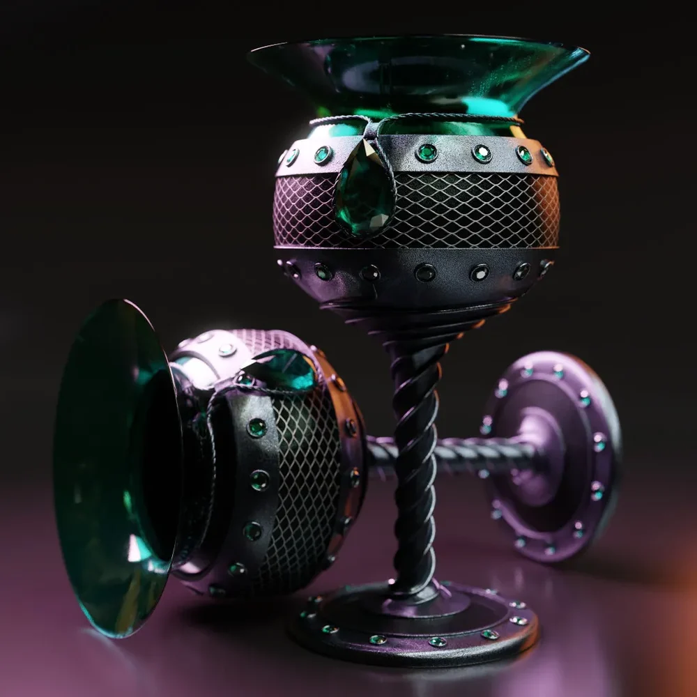 Metallic Goblet With Gems