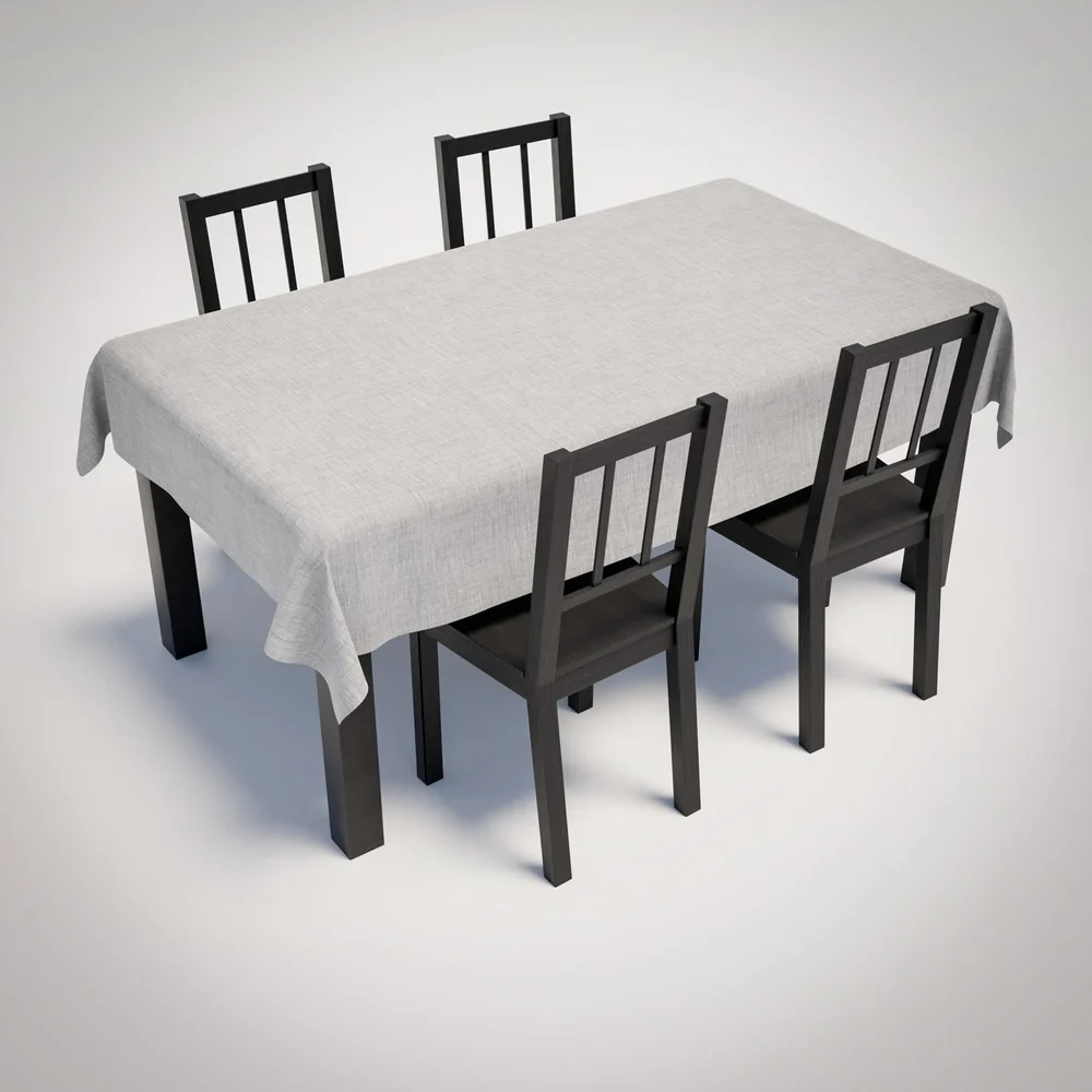 Chairs With Table And Tablecloth