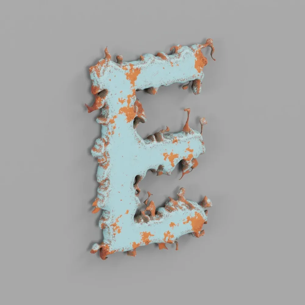 Rough Metal Letter E