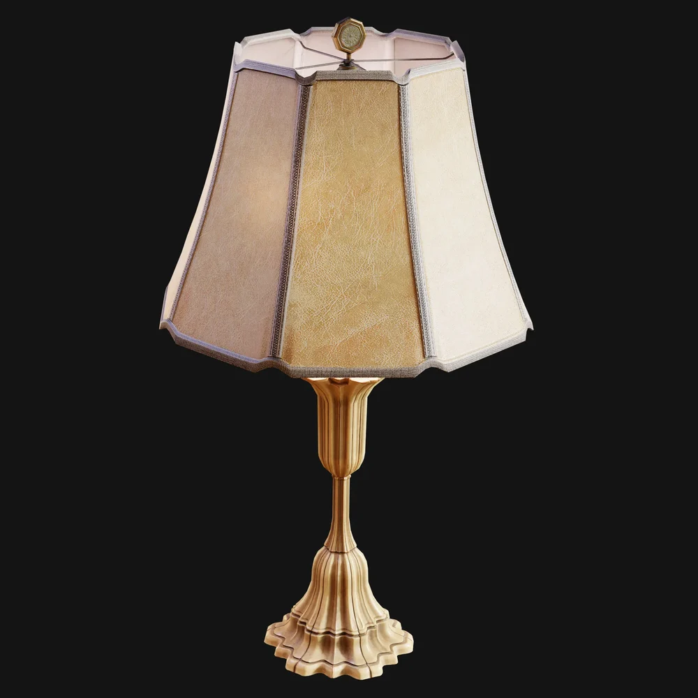 Upscale Scalloped Wooden Table Lamp