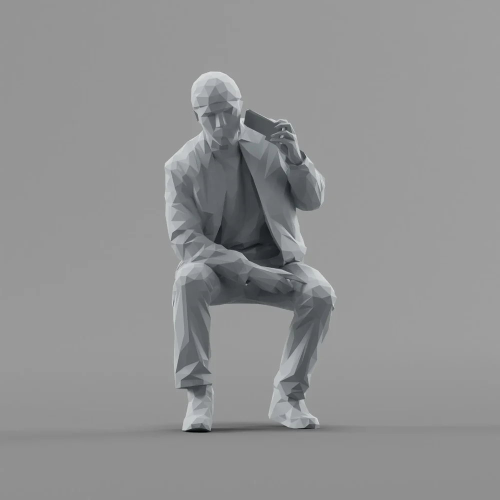 Lowpoly Male Sitting
