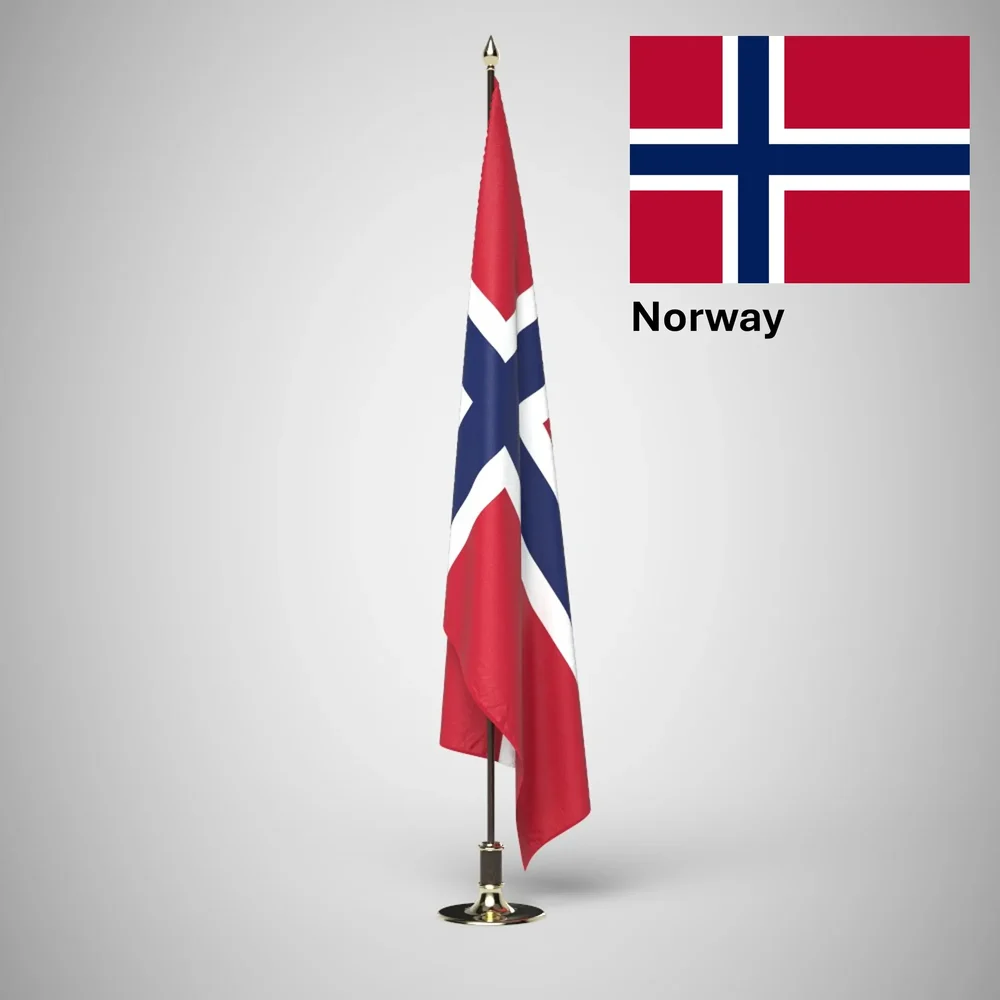 Norway Ceremonial Flag On Stand