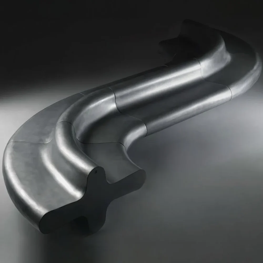 Liquirizi Sculpted Metal Modular Bench
