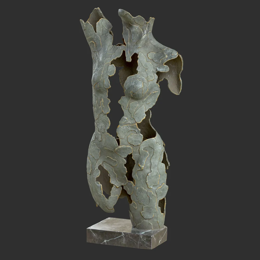 Abstract Female Torso Sculpture Aged