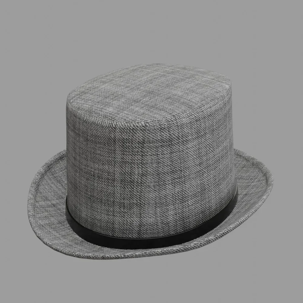 Grey Fabric Top Hat