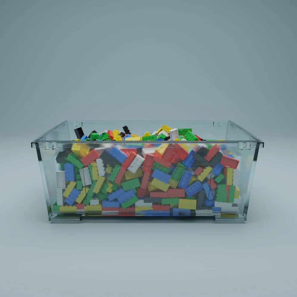 Plastic Box With Lego Bricks