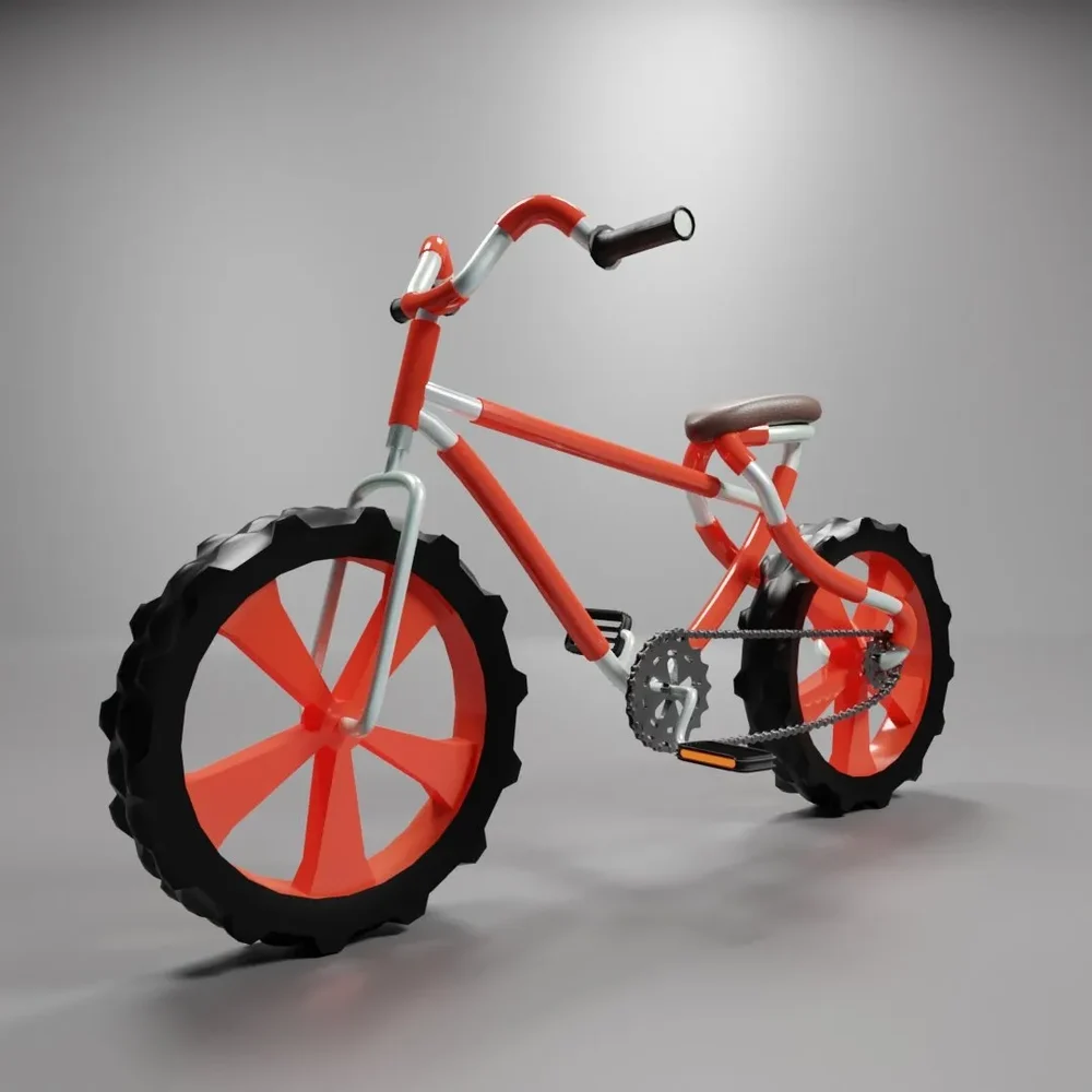 Stylized Cartoon Bike Lowpoly