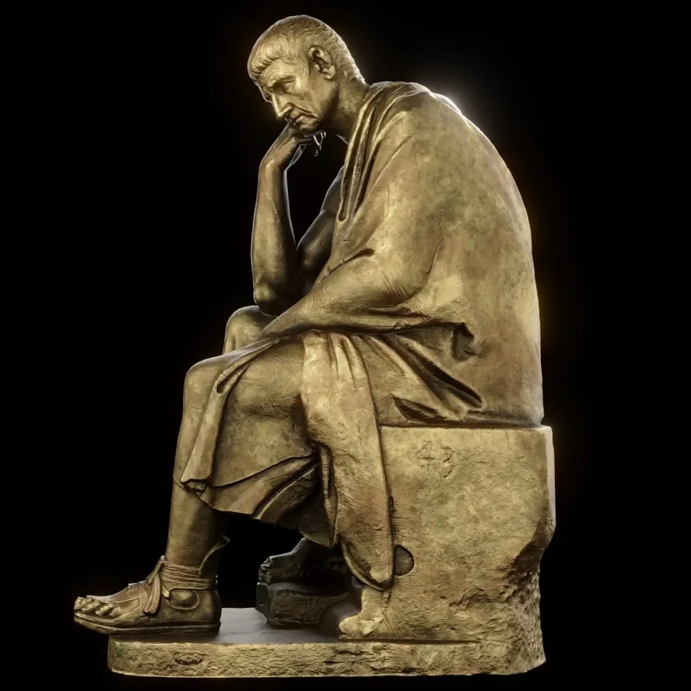 Brass Seated Philosopher