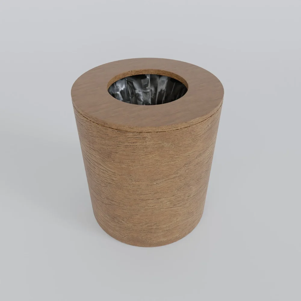 Wooden Trash Bin