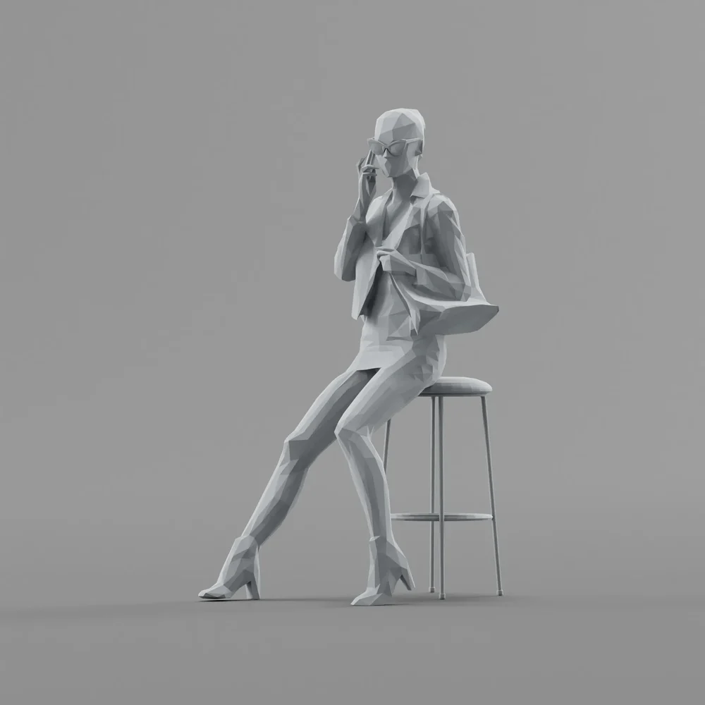 Lowpoly Female Sitting
