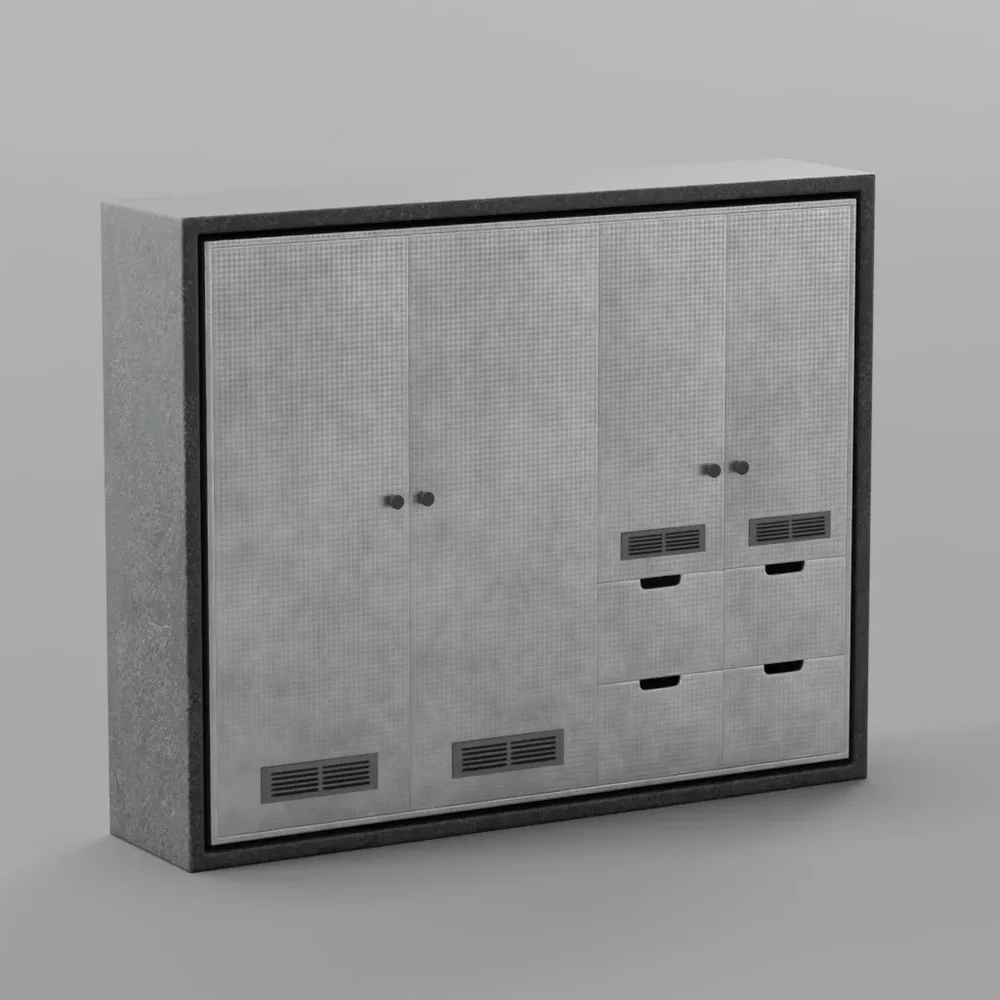 Modern Shoe Cabinet – Large Entryway Storage Cupboard With Drawers (Pbr / Real Scale)