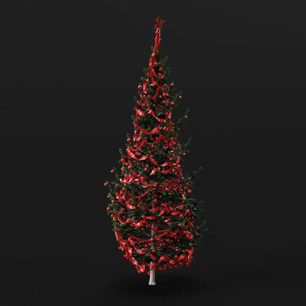 Christmas Tree Green Red Med
