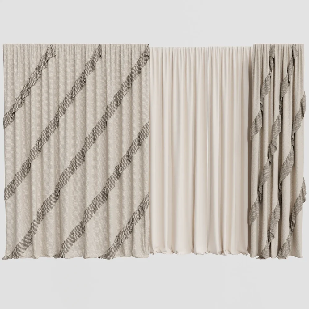 Gd Silk And Cotton Curtain Set