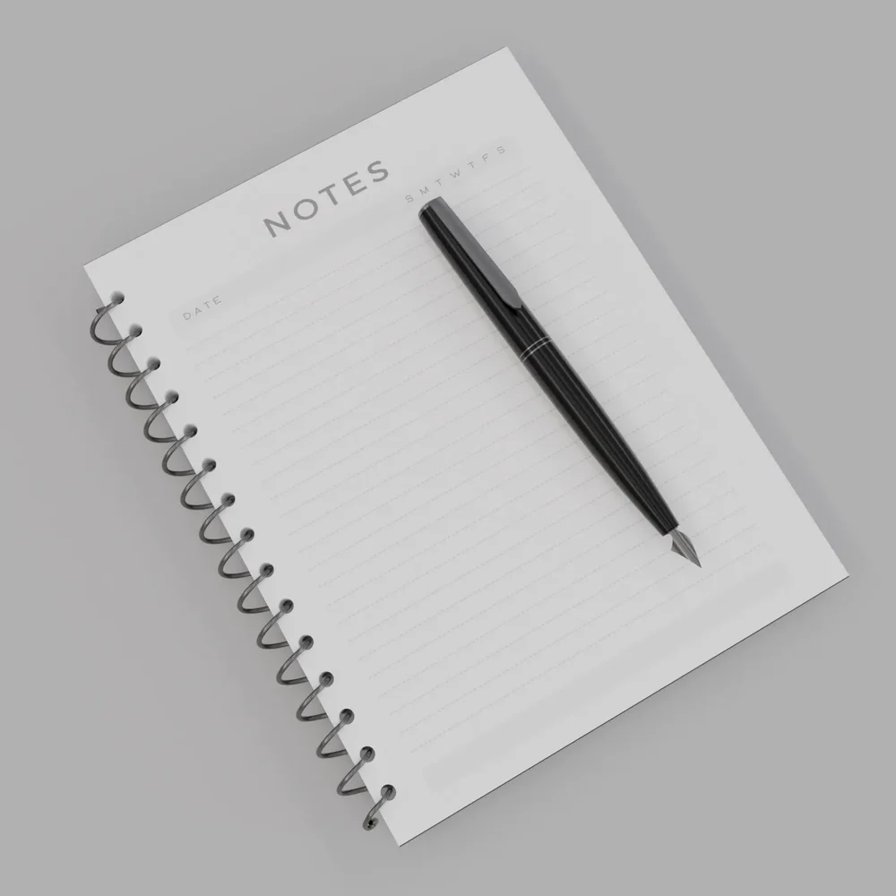 Small Notebook With Fountain Pen
