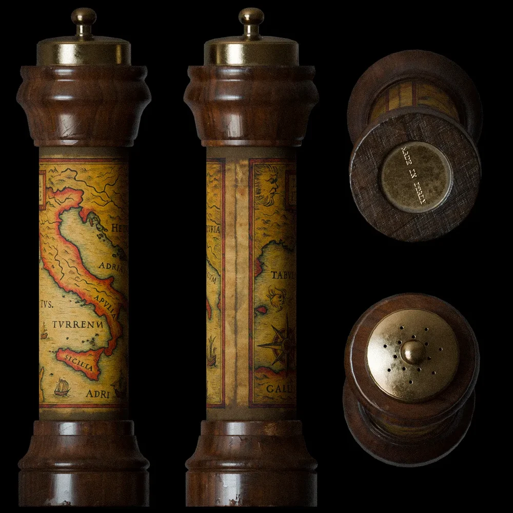 Vintage Italian Map Salt Shaker