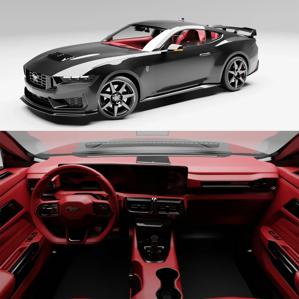 (Rigged)Ford Mustang+Interior