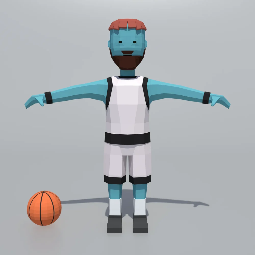 Low Poly Stylized Basketball Player
