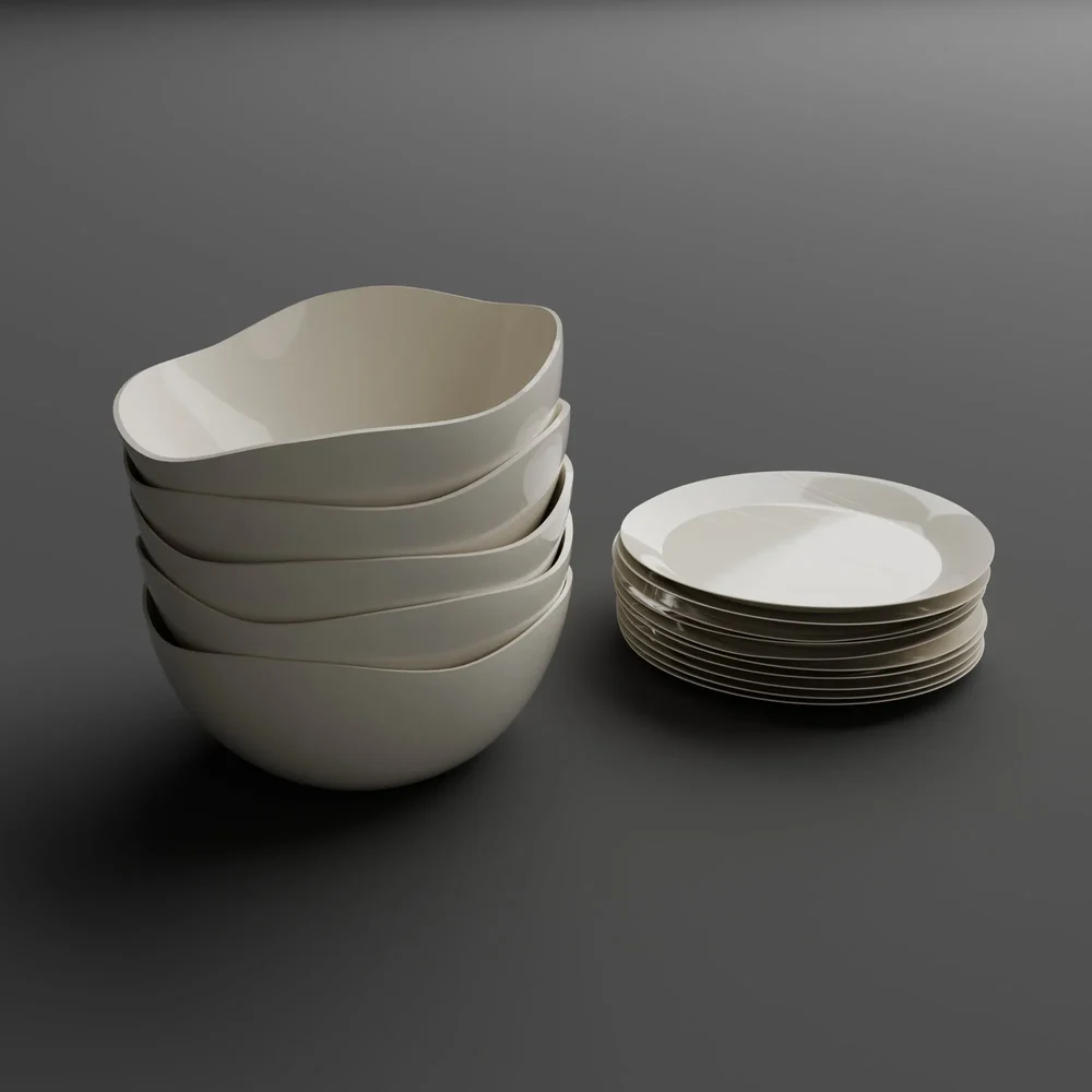 Stacked Plates And Bowls