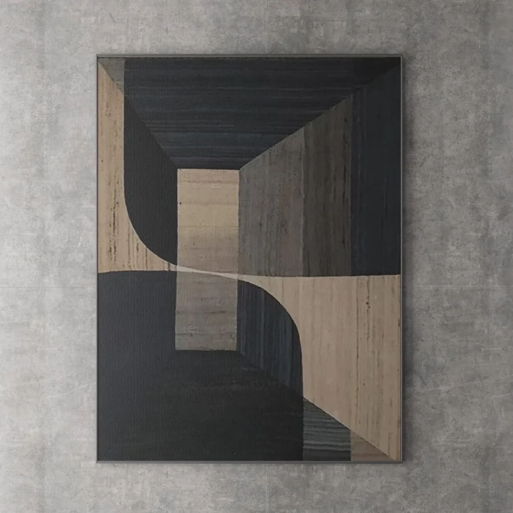 Beige & Brown Abstract
