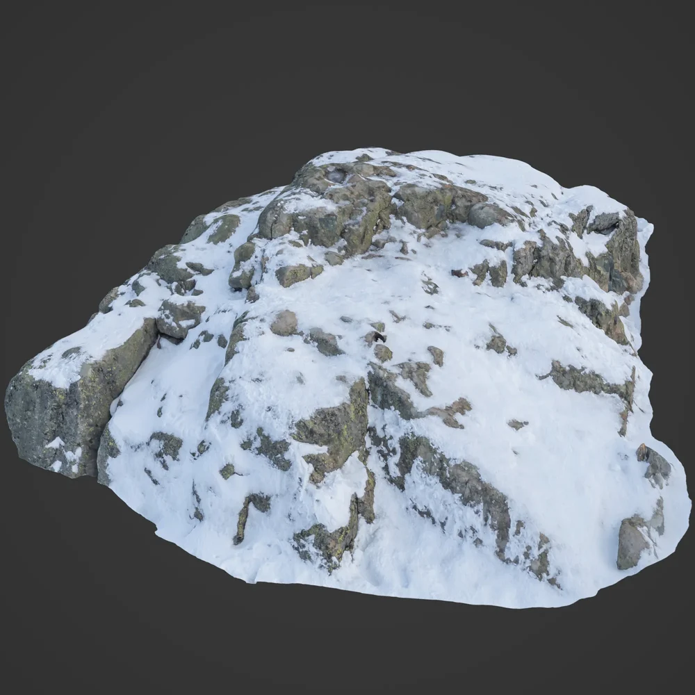 Snow Covered Rocks On Mountain 11