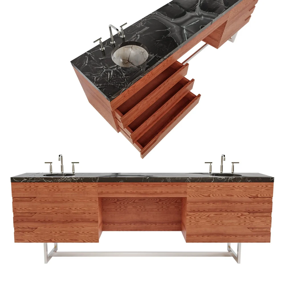 Bathroom Dual Sink Vanity Wash Table