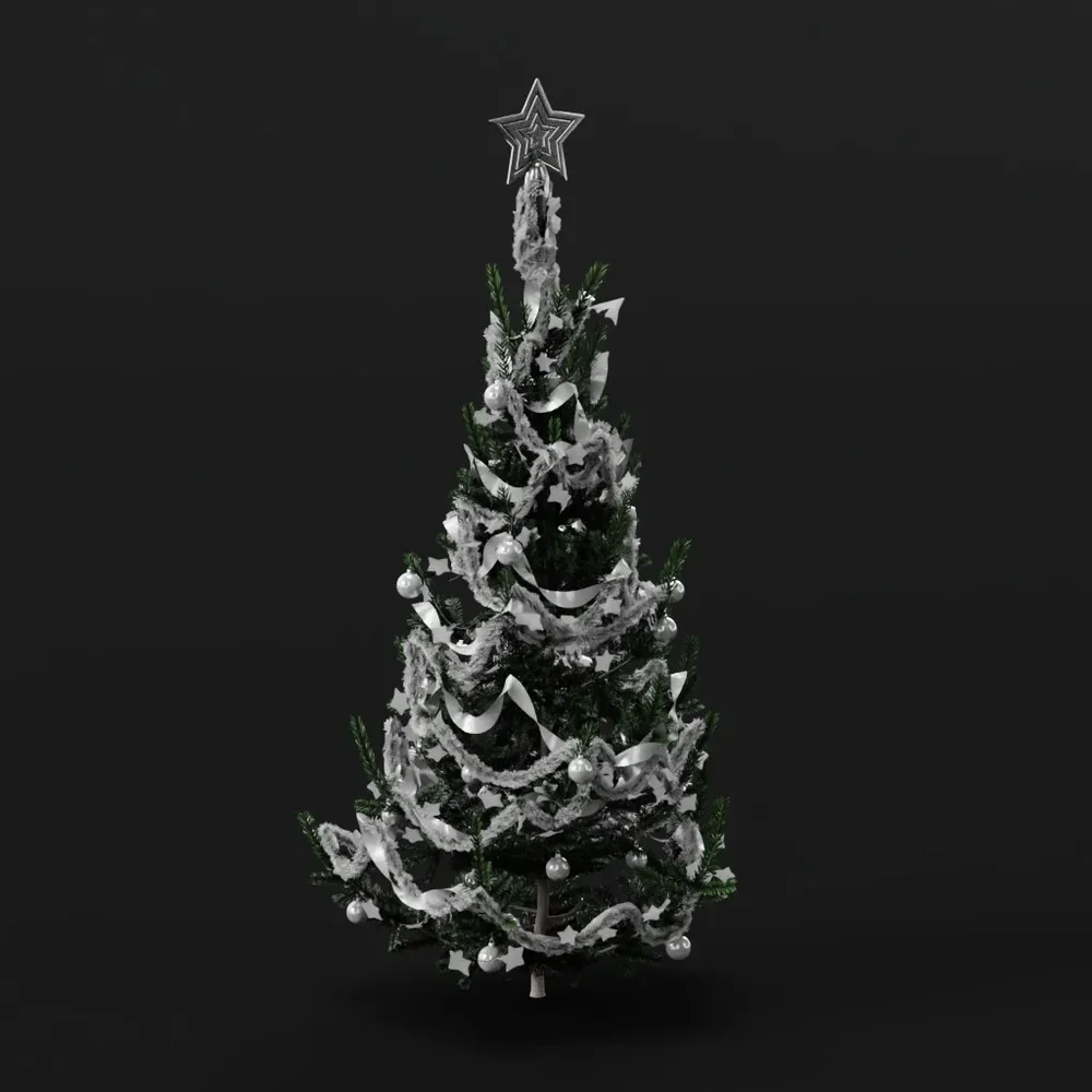 Christmas Tree Green White Small