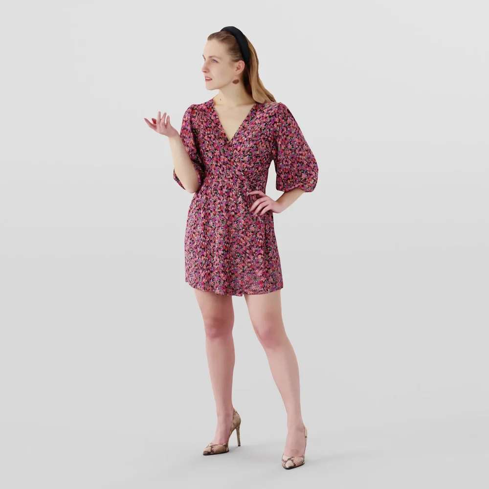 Girl In A Colorful Dress
