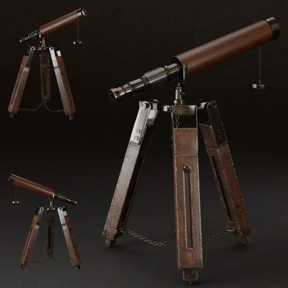 Sj-Antique Telescope Black