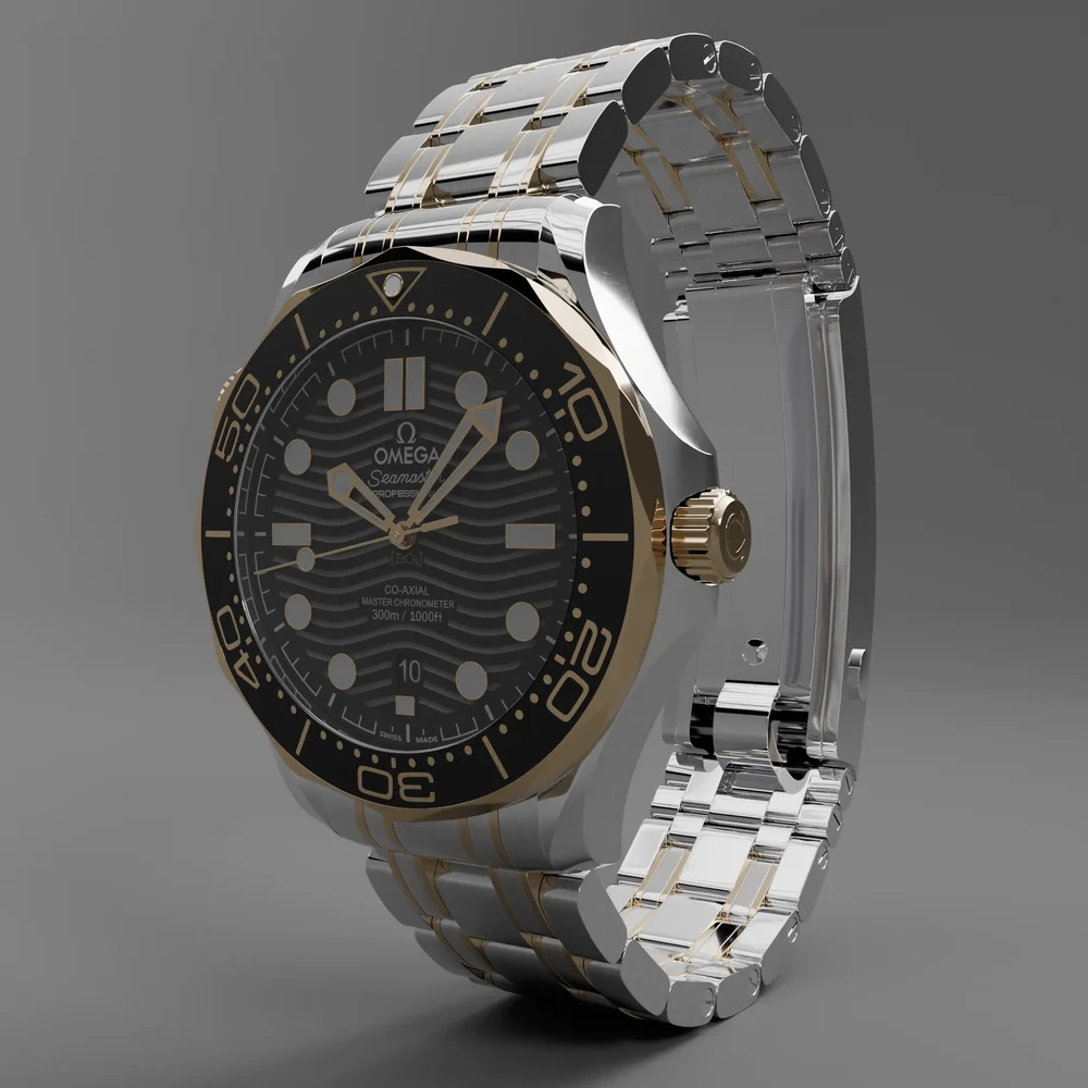 Omega Seamaster Diver 300m Gold On Steel