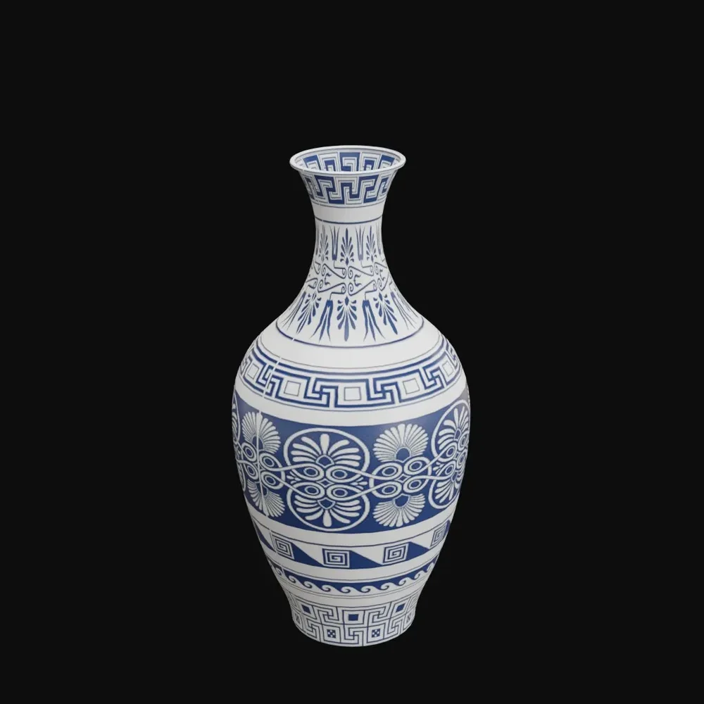 Blue And White Ornamental Vase