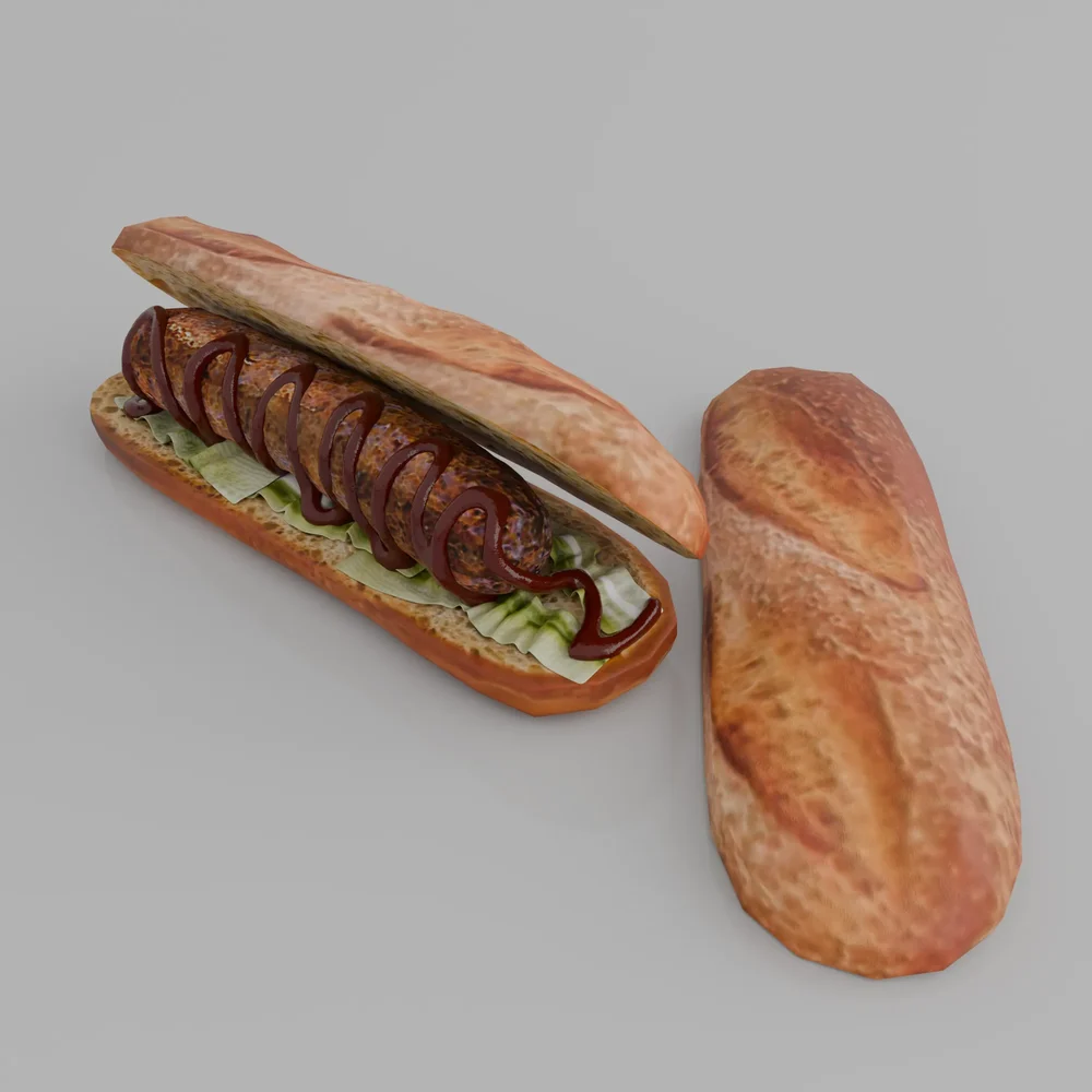 Hotdog With Sosis And Ketchup