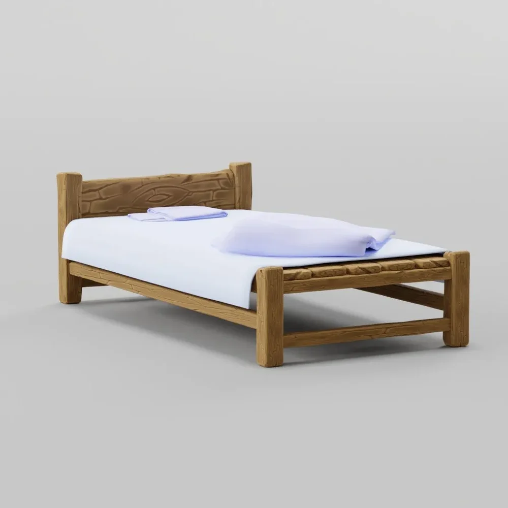 Stylized Wooden Bed