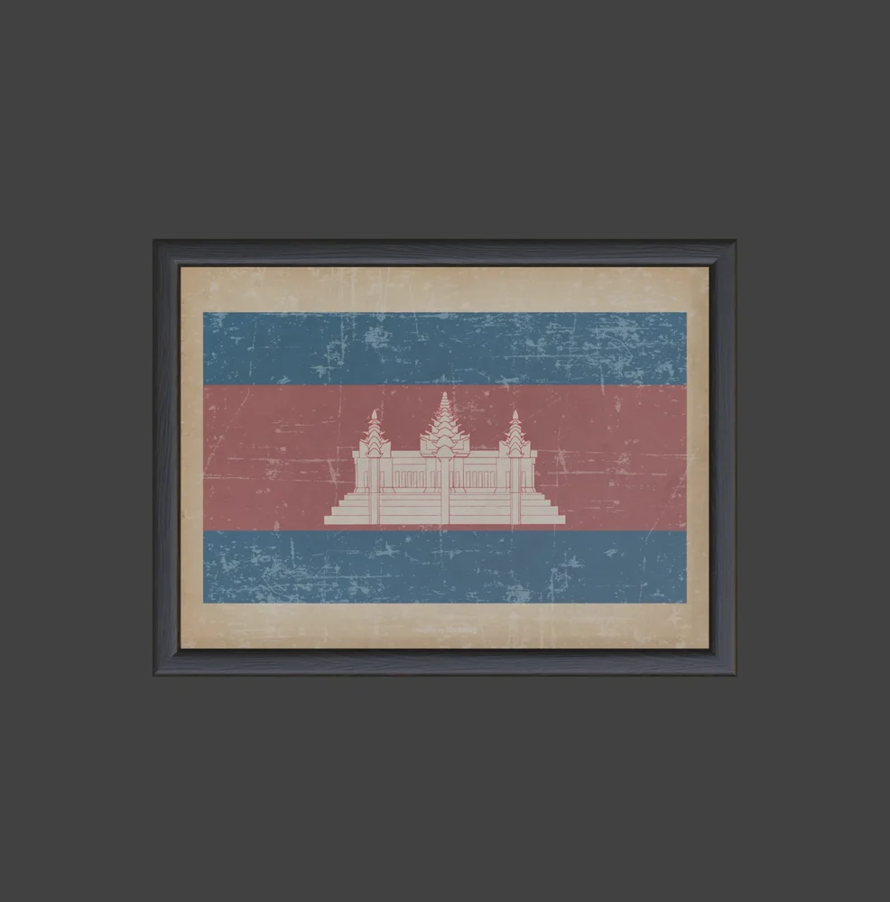 Grunge Flag Of Cambodia
