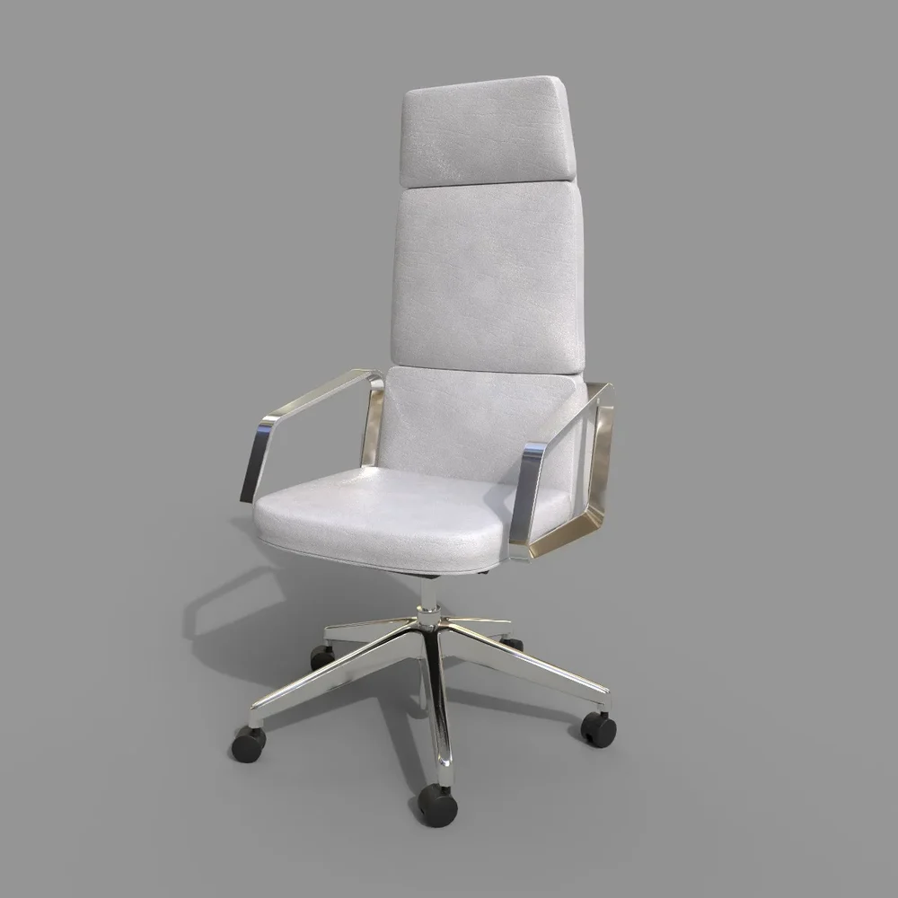 Las Lead High Chair White Leather