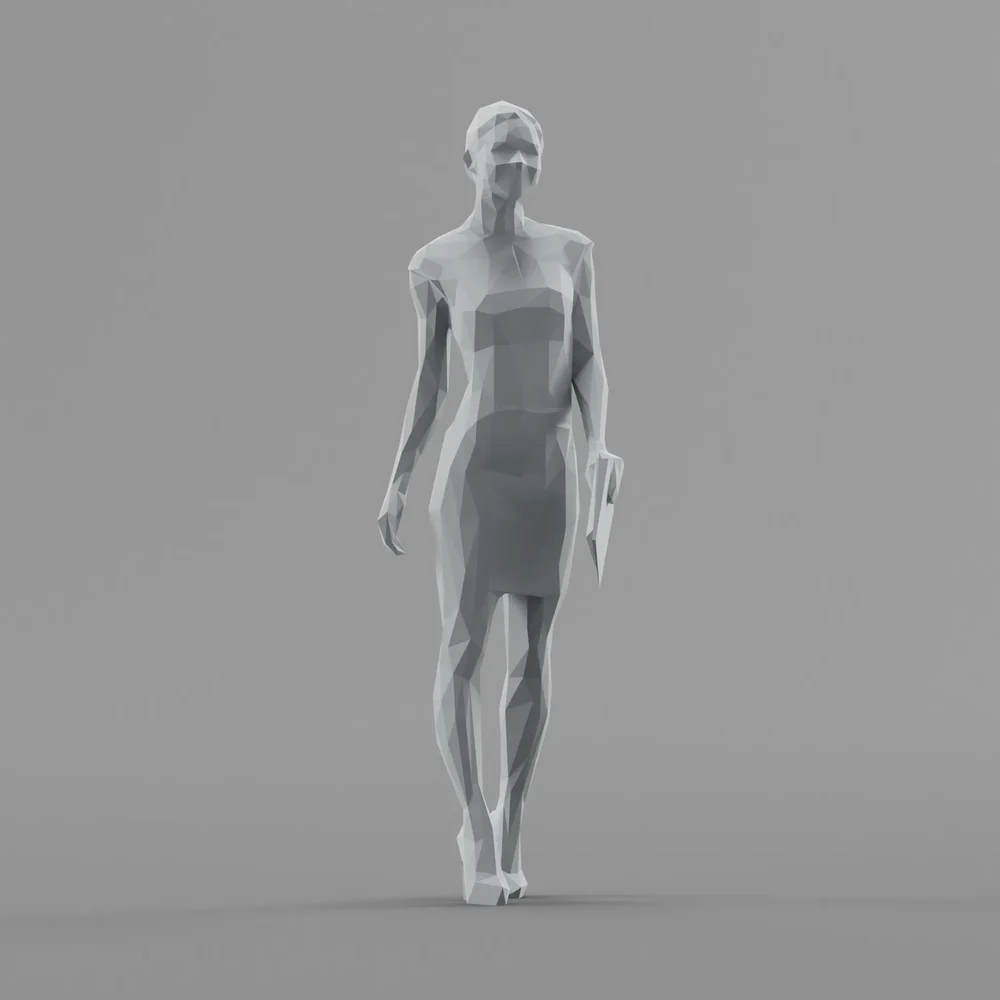 Lowpoly Female Walking