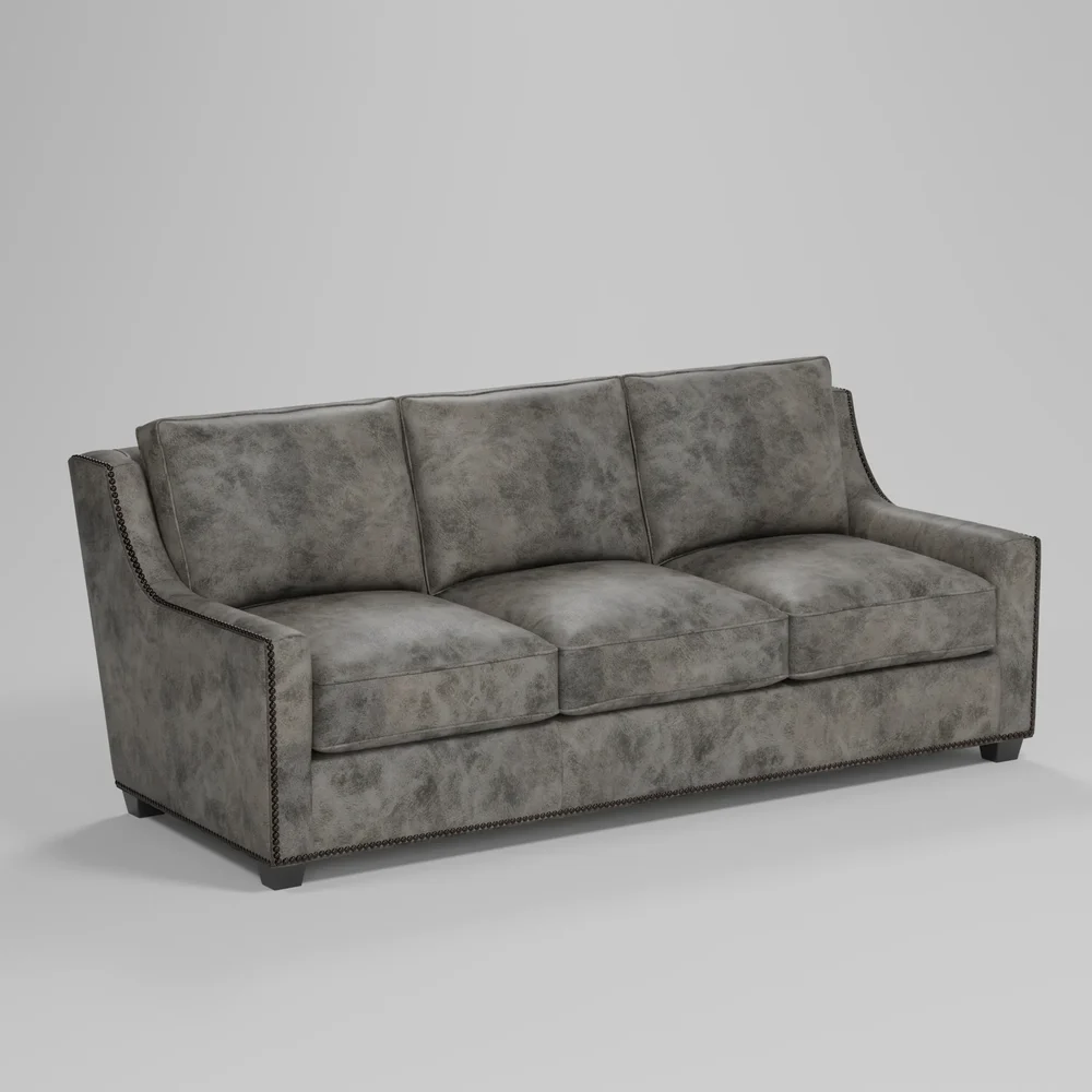 Gray Leather Sofa