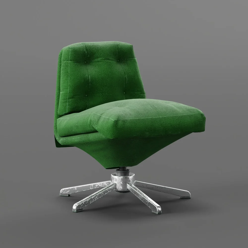 Wide Cloth Swivel Chair Ver.3