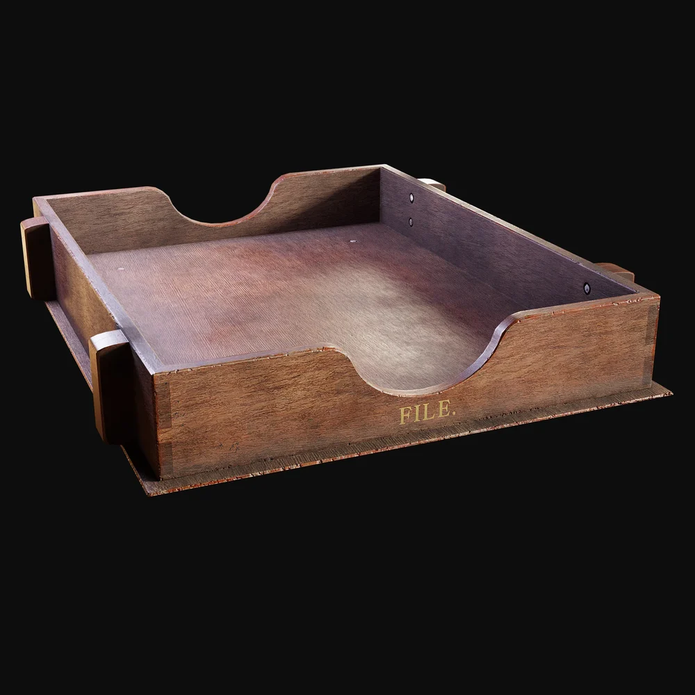 Single Wooden Office File Tray
