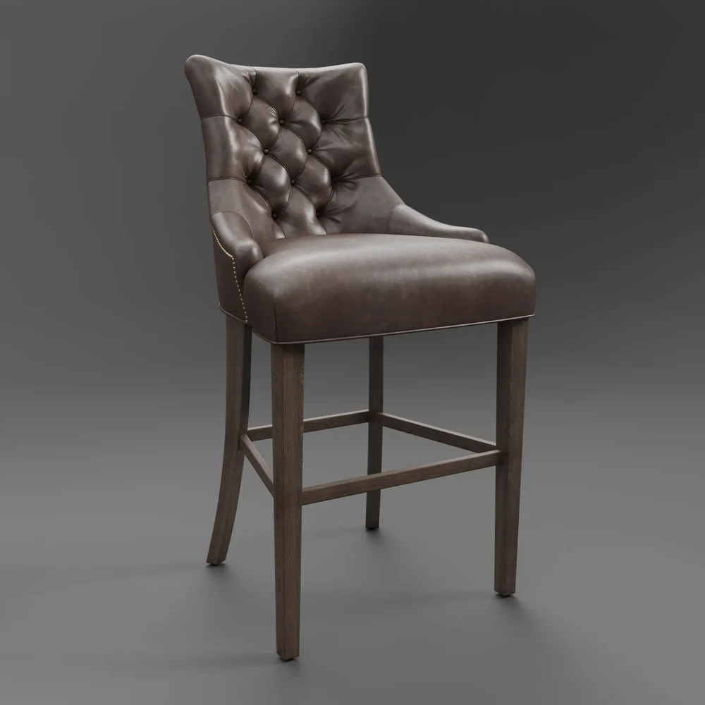 Martine Tufted Leather Stool