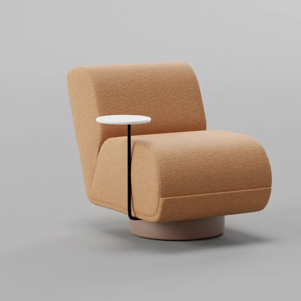 Swivel Chair With Side Table
