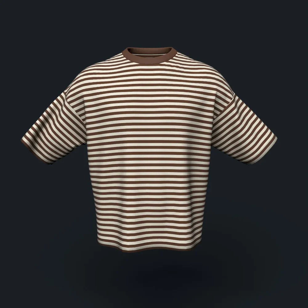 Striped Oversized Cropped Shirt