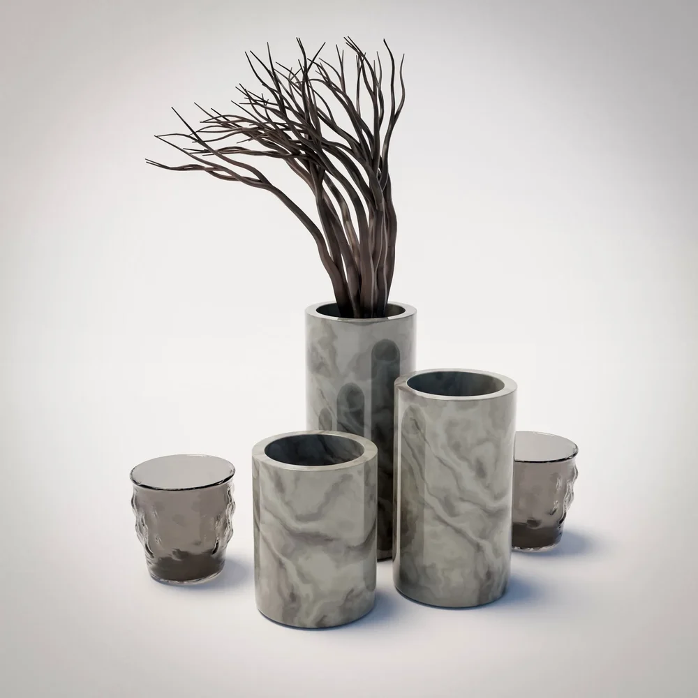 Decoration Vase Set With Plant