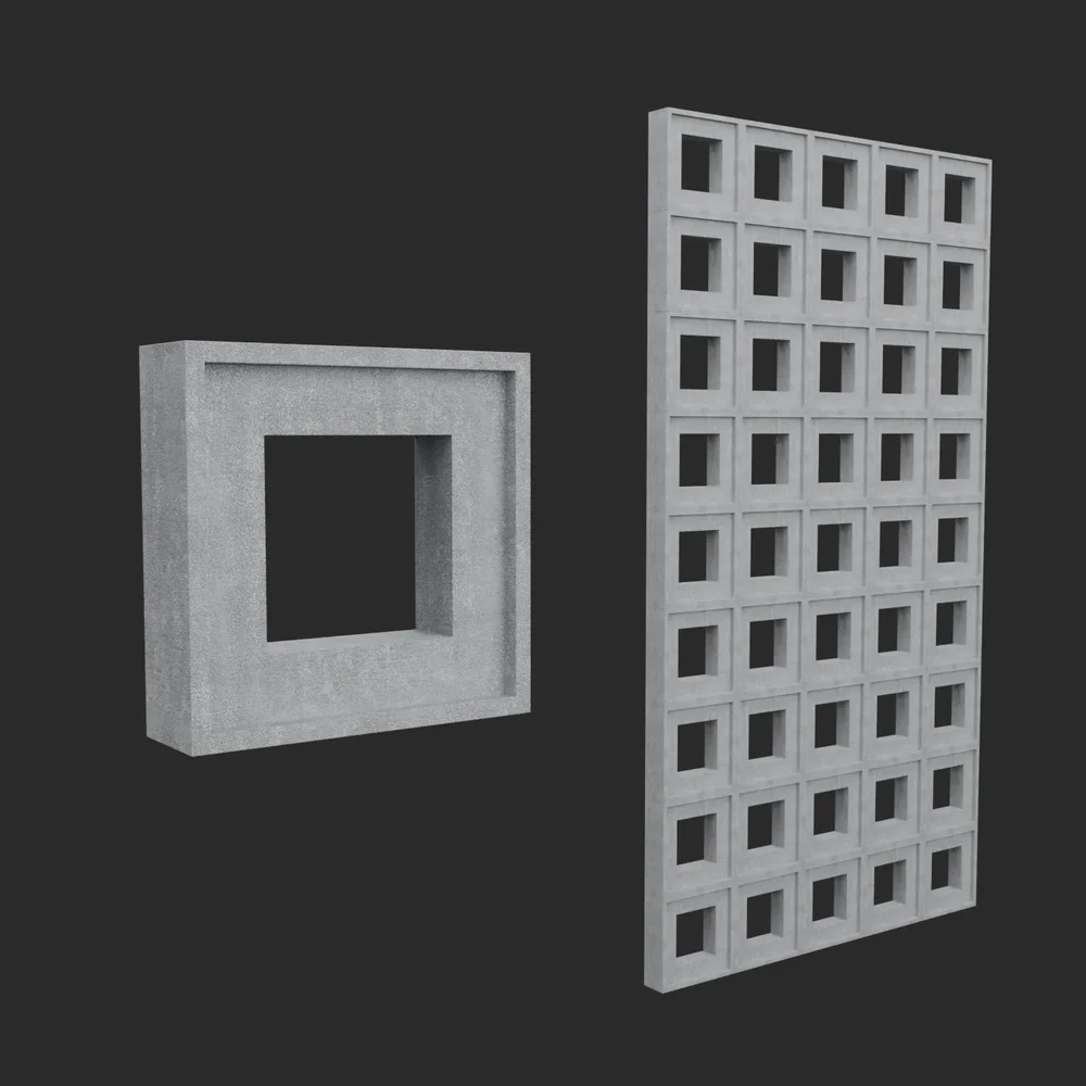 Ventilation Blocks Wall (Square Design)